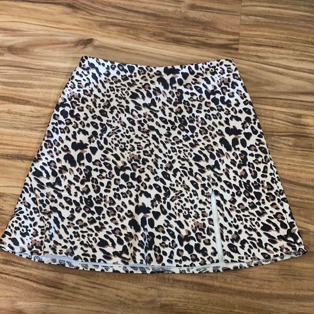 Princess Polly cheetah silk mini skirt size 2